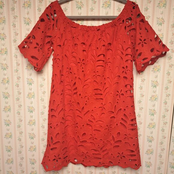 Gianni Bini Dayton Dress WOMENS Size L Original MSRP $129 poppy floral cutout - Picture 5 of 6